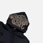 Hooded Top with Logo Black/Rose Gold with logo for men and women by Syna Worlds. Available in all sizes and colours.