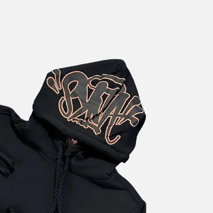 Hooded Top with Logo Black/Rose Gold with logo for men and women by Syna Worlds. Available in all sizes and colours.