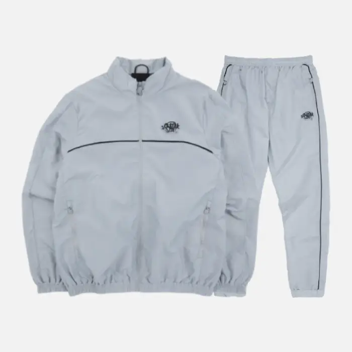 Buy the Syna World Grey Tracksuit for men and women from Syna Worlds. We manufacture this unique design using high-quality materials.