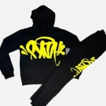 Discover the Team Syna tracksuit black and yellow at Syna Worlds. We manufacture this unique design using high-quality materials.